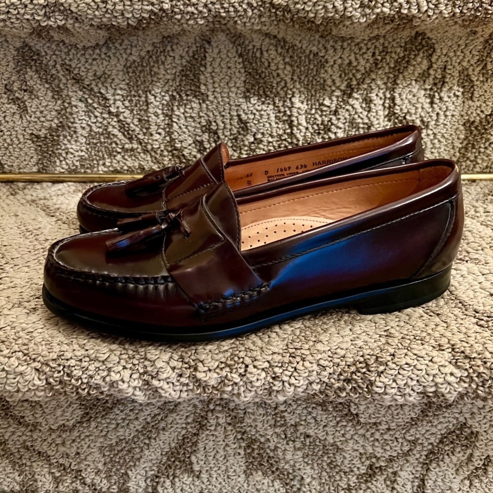 EUC Mens Bass Harrison Mahogany Tassel Slip On Loafers Shoes Size 11D 11 D - Picture 3 of 7